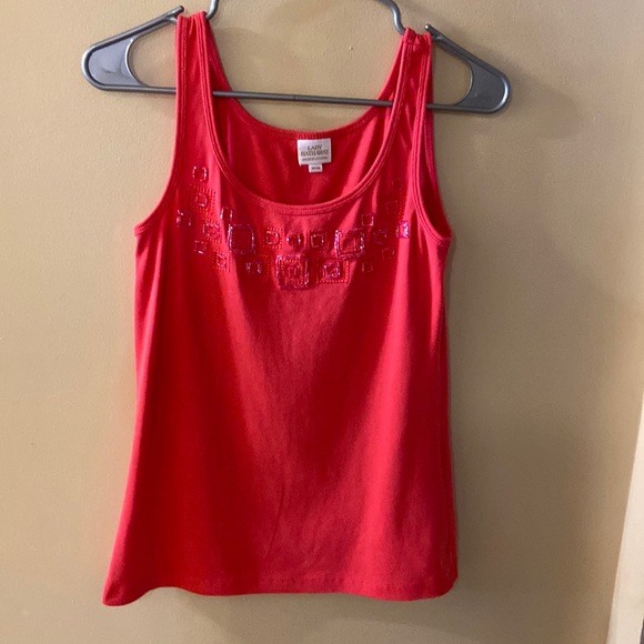 Lady Hathaway coral beaded tank size medium - Picture 1 of 5